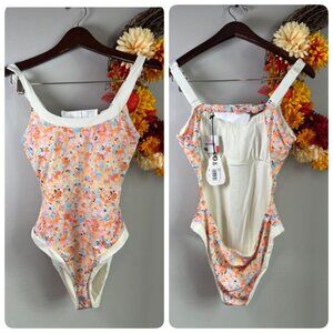 prAna Womens Sugar Shore One-Piece Swimsuit LARGE in Floral Impression